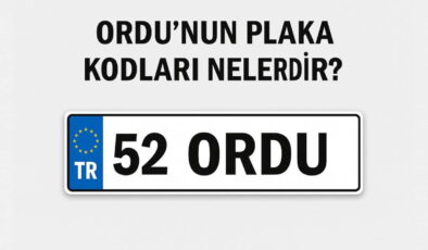 Ordu’nun plaka kodu ne? Ordu’nun plaka numarası kaç? Ordu ve ilçelerinin plaka harfleri…