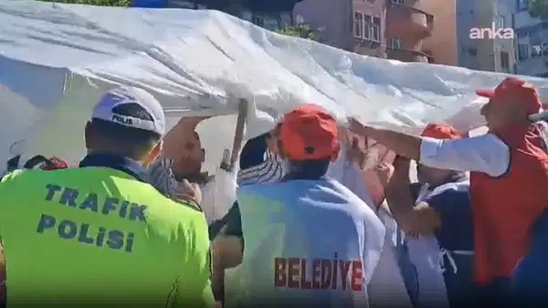 Şavşat’taki 30 belediye işçisinin eylem çadırına polis müdahalesi