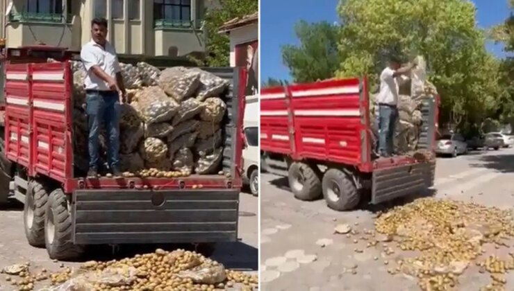 Sen misin üreticinin feryadını duyuran! Köy meydanında yurttaşa ücretsiz patates dağıtan çiftçiye soruşturma