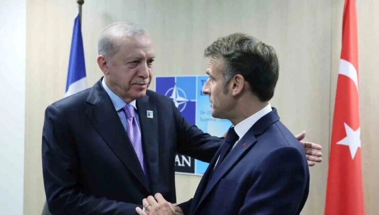 Son Dakika… Erdoğan, Macron ile görüştü