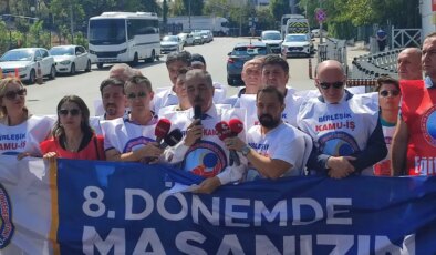 Süreç hakem heyetine taşınıyor, Birleşik Kamu İş bakanlık önünde açıklama yaptı