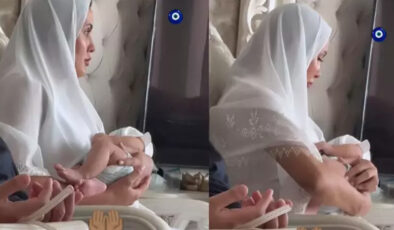 Taze anne Sahra Işık bebeği için mevlit okuttu! O anları paylaştı