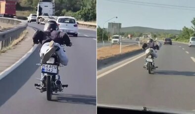 Tehlikeli şovu pahalıya patladı: Motoru bağlandı, ehliyeti gitti