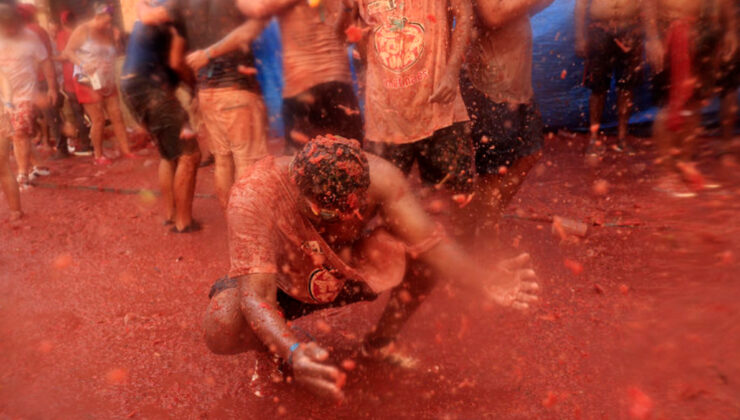 Tonlarca domatesin fırlatıldığı La Tomatina festivali her yıl yoğun ilgi görüyor