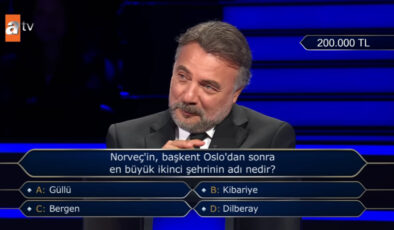 200 bin TL’lik soru gündem oldu! İşte, Kim Milyoner Olmak İster’e damga vuran soru