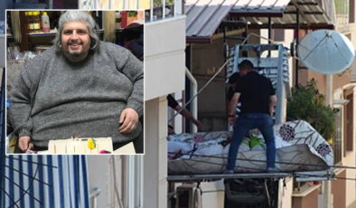 300 kg ağırlığındaki Barış Yıldırım’dan acı haber: Cenazesi asansörlü araçla pencereden indirildi