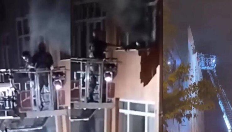 5 katlı binada çıkan yangında mahsur kaldılar