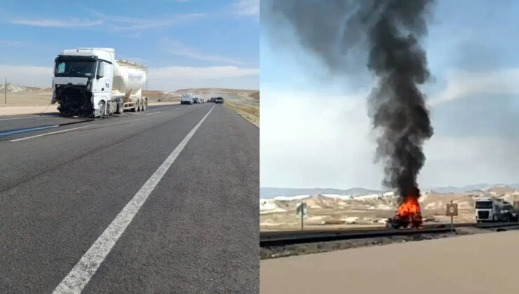 Ankara’da korkunç kaza… TIR ile çarpışıp alev alan otomobilde can verdi!