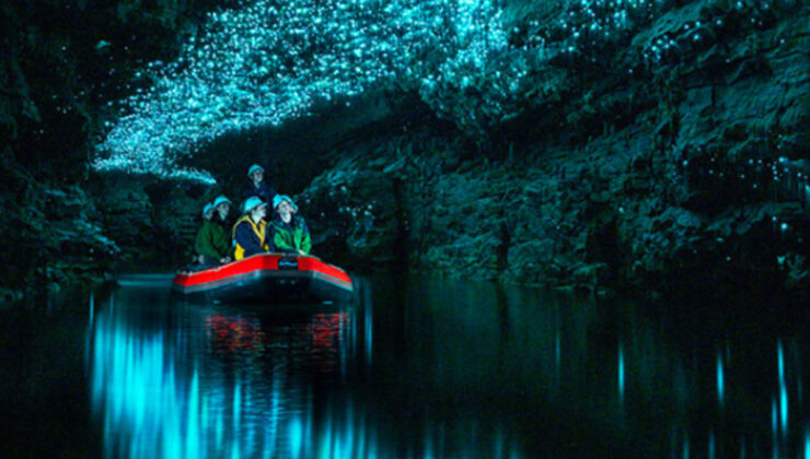 Ateş böceklerinin aydınlattığı konum: Waitomo Ateş Böceği Mağarası