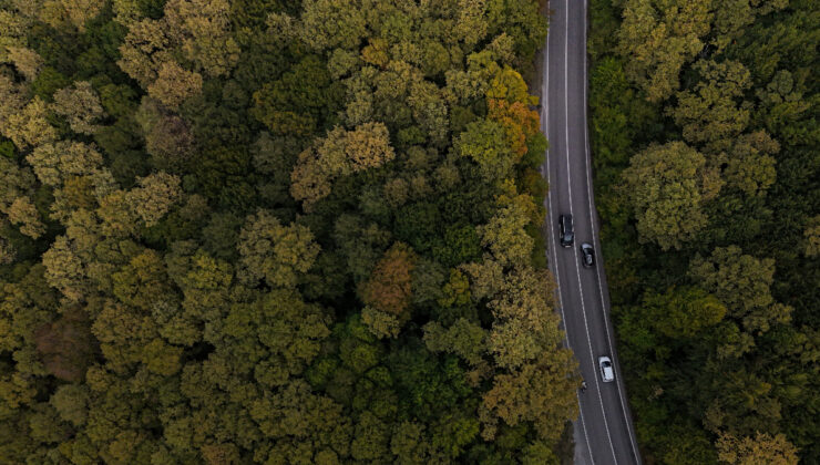Bolu-Seben yolu, sonbahar renkleriyle büyülüyor