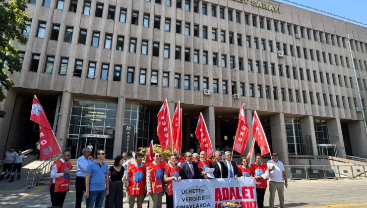 Büro-İş Genel Başkanı Alay Hamzaçebi Ankara Adliyesi önünden seslendi: Bakanlık hakim ve savcıdan mı ibaret?