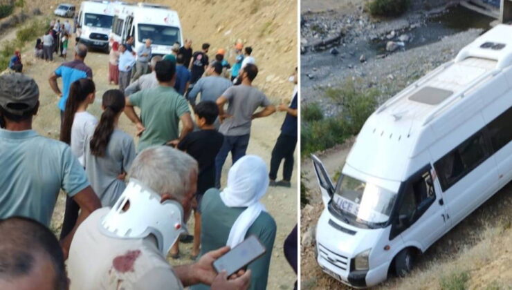 Cami açılışından dönen minibüs şarampole yuvarlandı: 7 yaralı