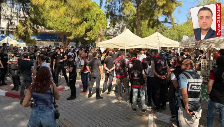 Ege Üniversitesi öğrencilerine uygulanan polis müdahalesine tepki: Öğrenciye ‘yasak’ olan stant AKP’ye serbest!