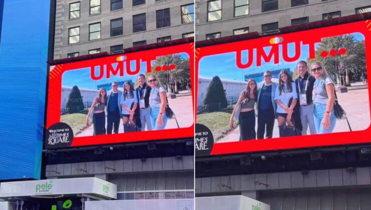 Erdoğan’a New York’ta sürpriz: Times Meydanı’nda İmamoğlu ve Özel pankartı!