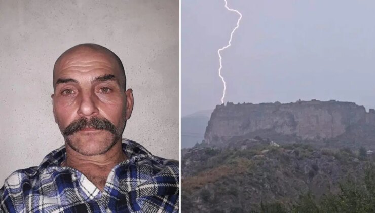 Hayvan otlatırken üzerine yıldırım düştü