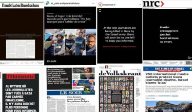 İsrail’e uluslararası tepki: 250’den fazla gazetenin ilk sayfası karartıldı