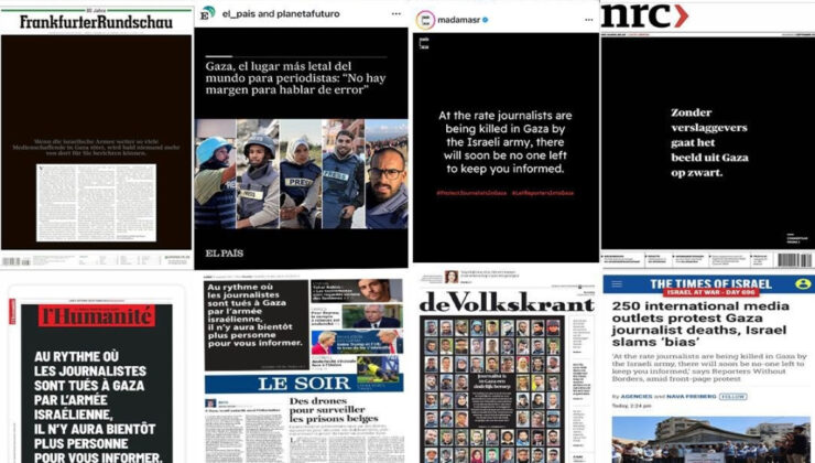 İsrail’e uluslararası tepki: 250’den fazla gazetenin ilk sayfası karartıldı