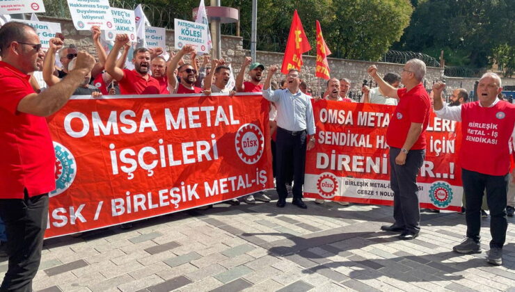 OMSA Metal direnişçileri İsveç Başkonsolosluğu önündeydi