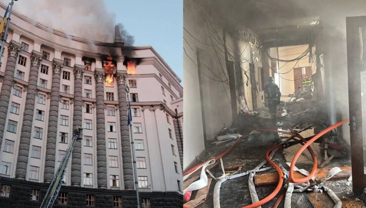 Rusya’dan Ukrayna’ya savaşın en büyük hava saldırısı: Hükümet binası hedef oldu