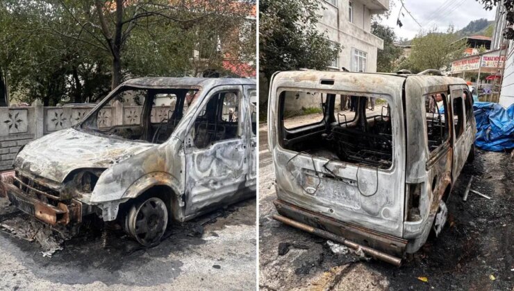 Samsun’da şehit babasının aracı kundaklandı!