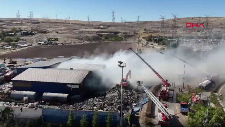 Sincan Organize Sanayi Bölgesi’nde geri dönüşüm tesisinde yangın!