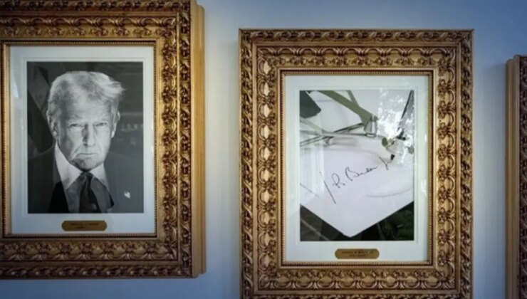 Trump, Biden’ın fotoğrafı yerine ‘otomatik kalem’ astı