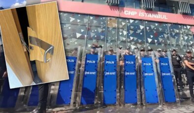 Utanç görüntülerini paylaştı: Eski CHP İstanbul İl Başkanlığı’nın kapısını kırdılar!
