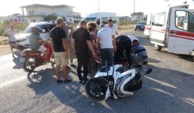 14 yaşındaki çocuğun kullandığı motosiklet kamyonetle çarpıştı!