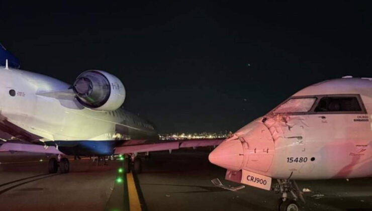 ABD’de korku dolu anlar: İki uçak pistte çarpıştı