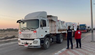 AFAD’dan Gazze’ye 17 TIR gıda ve 3 TIR battaniye yardımı