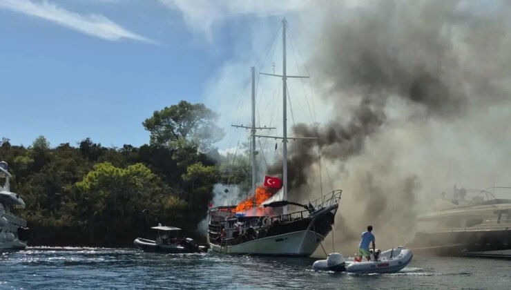 Anbean kaydedildi… Yassıada açıklarında tekne yangını!