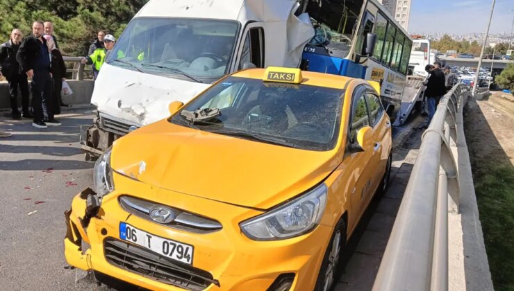 Ankara’da 6 araçlı zincirleme kaza: 6 yaralı