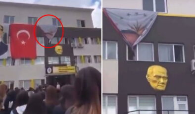 Antalya Bileydi Anadolu Lisesi öğrencilerinden ‘Erdoğan posteri’ tepkisi: Alkışlarla protesto ettiler!