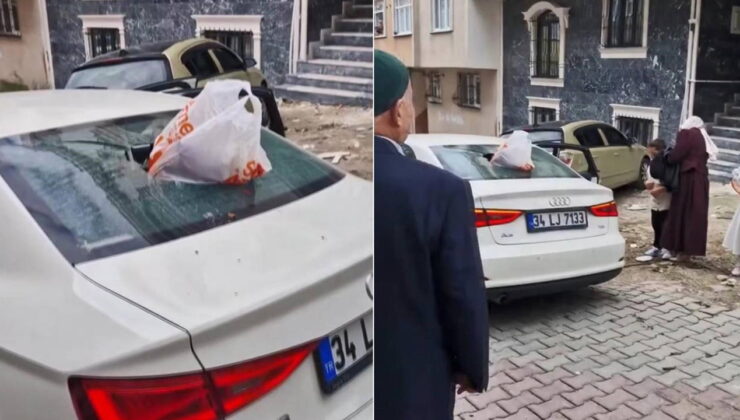 Apartmandan çöp atıldı: Düğün konvoyundaki aracın camı patladı