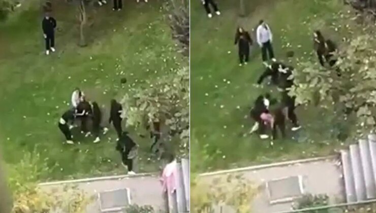 Başakşehir’de lise öğrencileri birbirine girdi: Tekmeler havada uçuştu