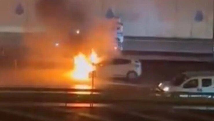 D-100’de korkutan yangın: Seyir halindeyken alev aldı