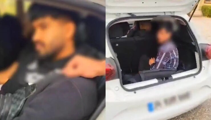 Düğün aracı süsü verilen otomobilden kaçak göçmenler çıktı!