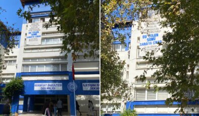 Ege Üniversitesi’nde ‘gericilik’ ve ‘güvencesizliğe’ karşı pankart!