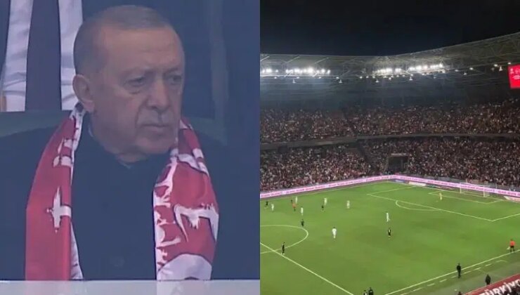 Erdoğan da maçtaydı: Tribünlerden ‘Öcalan’ protestosu