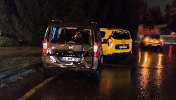 Erzurum’da zincirleme kaza: 8 araç birbirine girdi!