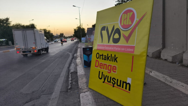 Irak’ta Barzani’nin partisi seçim kampanyasında ilk kez Türkçe afiş kullandı