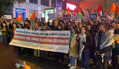 İsrail’in Sumud Filosu baskınına Filistin Eylem Komitesi’nden kınama eylemi