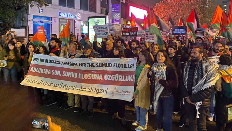 İsrail’in Sumud Filosu baskınına Filistin Eylem Komitesi’nden kınama eylemi