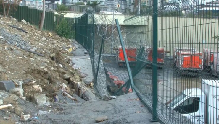 İstanbul’da facianın eşiğinden dönüldü… Fabrikanın istinat duvarı çöktü!
