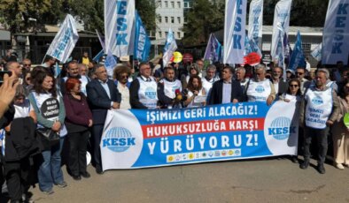 KESK ihraç edilen üyeleri için yürüşe başladı