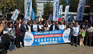 KESK’ten Diyarbakır’da ‘Tüm ihraçlar bütün haklarıyla işine iade edilene kadar mücadelemiz sürecek’ eylemi
