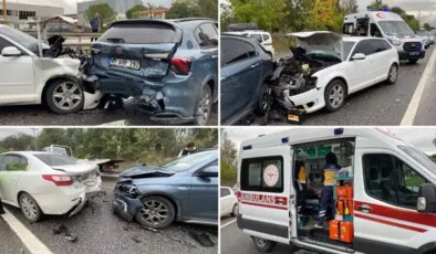 Kocaeli’de faciadan dönüldü! 5 otomobil zincirleme kazaya karıştı: 1’i çocuk, 5 yaralı