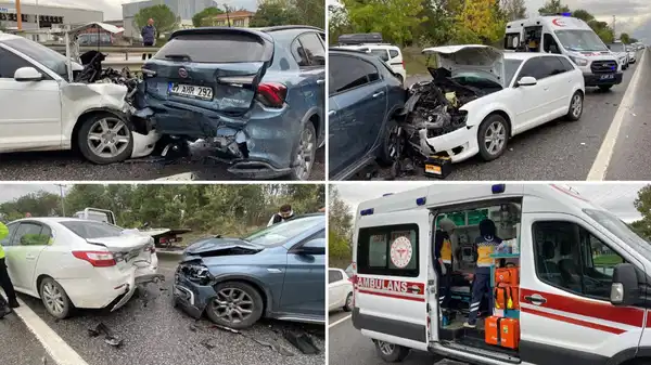 Kocaeli’de faciadan dönüldü! 5 otomobil zincirleme kazaya karıştı: 1’i çocuk, 5 yaralı