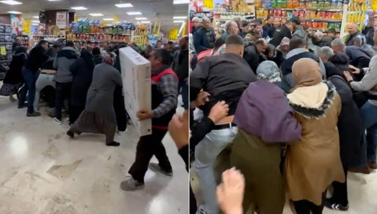 Konya’da markette televizyon izdihamı!