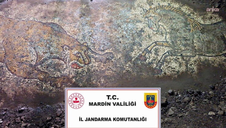 Mardin’in Derik ilçesinde 1500 yıllık Roma dönemi mozaiği ele geçirildi